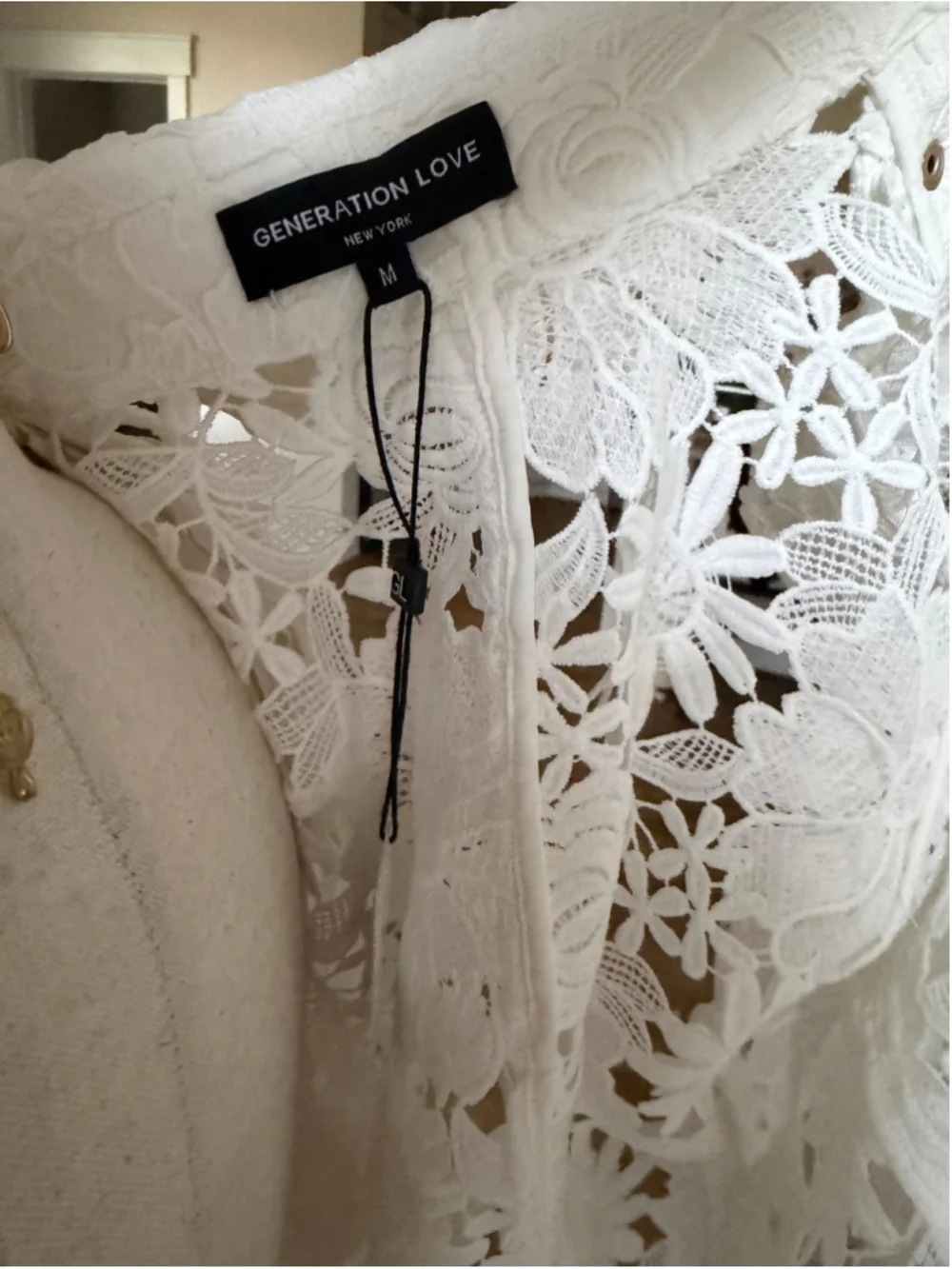 Generation Love White Lace Moto Jacket M NWT - Picture 5 of 6